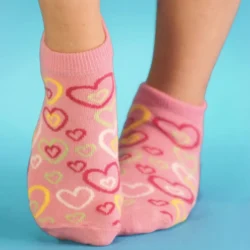 Lyhytvartiset puuvillasukat 2 pr pkt Finnwear Sydänraita